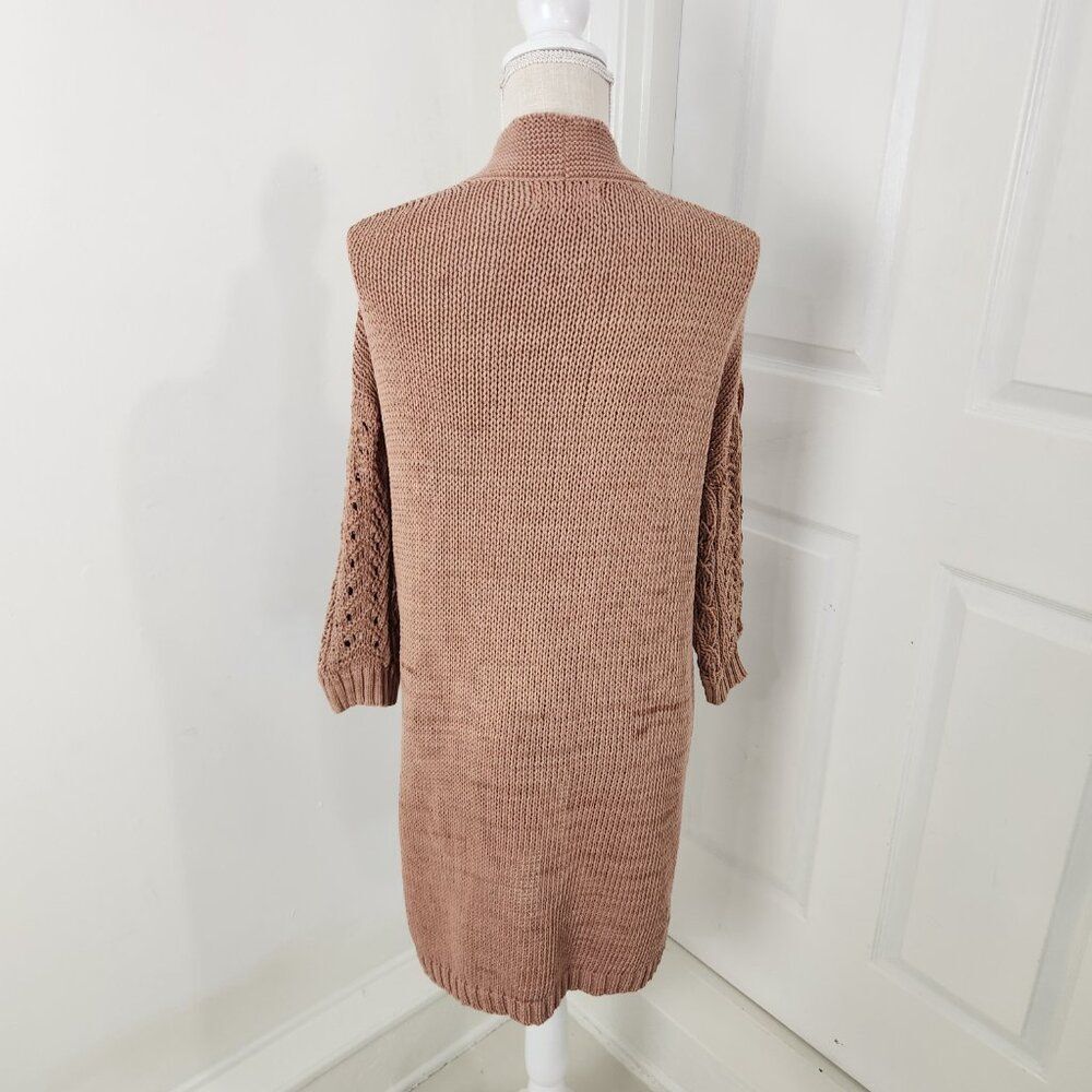 Johnny Was Sweater Womens M Neutral Beige Calme Cardigan Tunic Boho Western - Picture 12 of 13